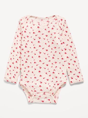 Old Navy Long-Sleeve Pointelle-Knit Bodysuit for Baby - Ditsy Floral in Kuwait