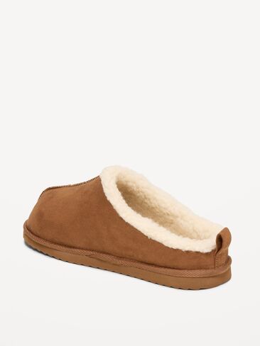 Old Navy Faux-Suede Mule Slippers for Boys - Brown in Kuwait