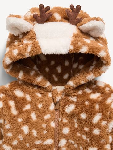 Old Navy Printed Sherpa Full-Zip Jacket for Toddler Girls - Brown Animal Print in Kuwait