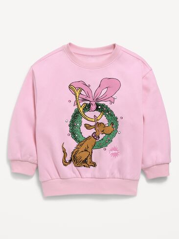Old Navy Dr. Seuss™ Grinch Crew-Neck Sweatshirt for Toddler Girls - Preppy Pink in Kuwait