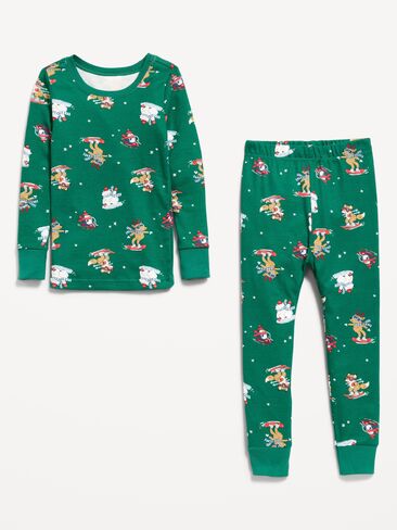 Old Navy Printed Snug-Fit Pajama Set for Toddler & Baby - Skiers in Kuwait