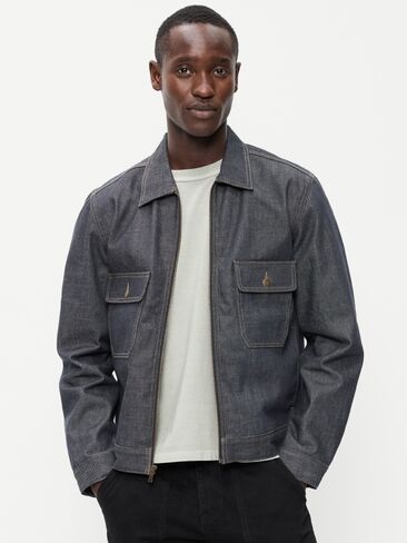 Old Navy Raw Denim Utility Jacket - Black Rinse in Kuwait