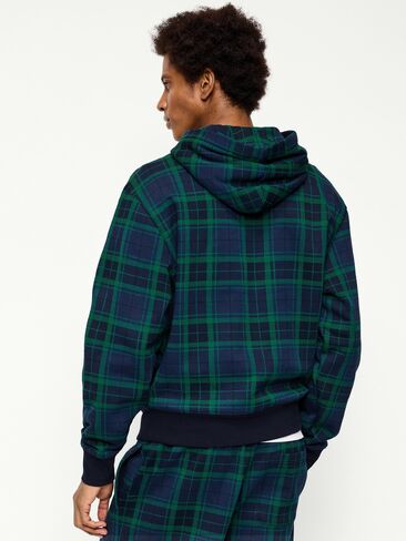 Old Navy Plaid Logo Graphic Pullover Hoodie - Obscure Night in Kuwait