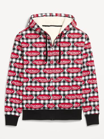 Old Navy Sherpa-Lined Logo Graphic Full-Zip Hoodie - Calla Lilies in Kuwait