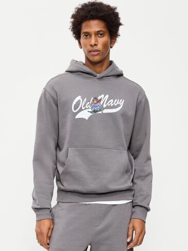 Old Navy Logo Graphic Pullover Hoodie - Gray Stone in Kuwait