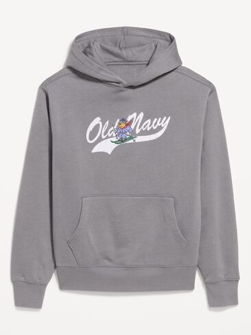 Old Navy Logo Graphic Pullover Hoodie - Gray Stone in Kuwait