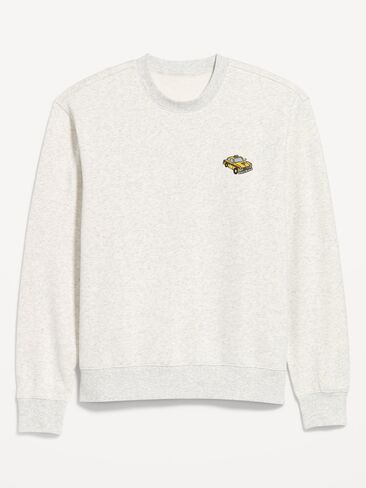 Old Navy Oversized Logo Graphic Crew-Neck Sweatshirt - Heather Light Gray in Kuwait