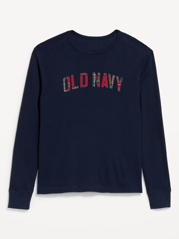 Old Navy Logo Graphic Crew-Neck Waffle T-Shirt - In the Navy in Kuwait