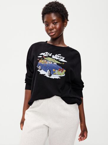 Old Navy SoComfy Oversized Tunic Sweatshirt - BlackJack in Kuwait