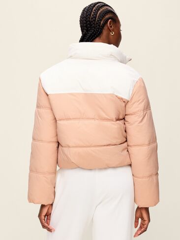 Old Navy Water-Resistant Color-Block Puffer Jacket - Tiramisu in Kuwait