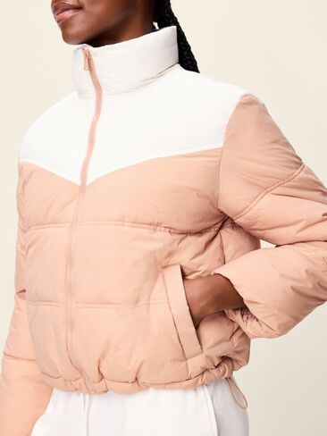 Old Navy Water-Resistant Color-Block Puffer Jacket - Tiramisu in Kuwait