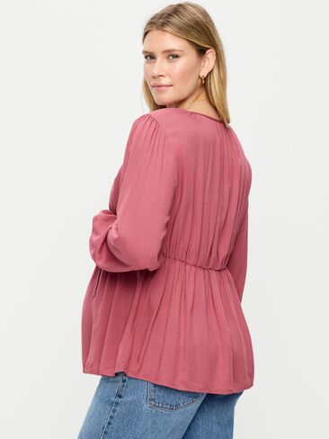 Old Navy Maternity Ruched Tie-Neck Swing Top - ISLAND FLOWER in Kuwait