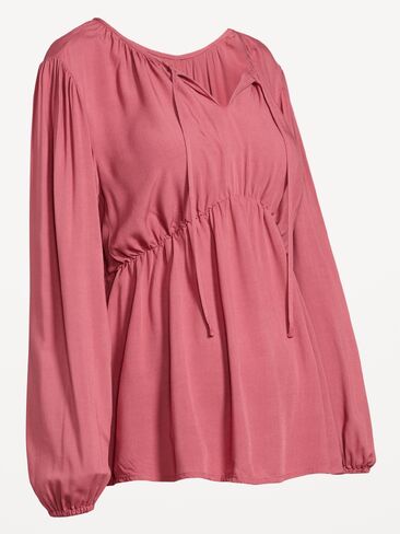 Old Navy Maternity Ruched Tie-Neck Swing Top - ISLAND FLOWER in Kuwait