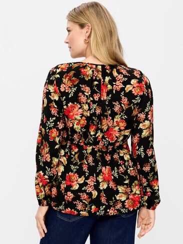 Old Navy Maternity Ruched Tie-Neck Swing Top - Multi-Floral Top in Kuwait