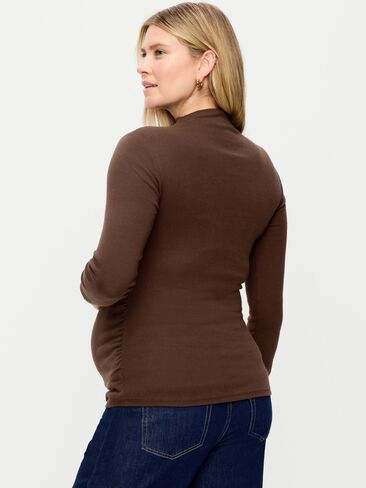 Old Navy Maternity Mock-Neck Long-Sleeve T-Shirt - Earthen in Kuwait
