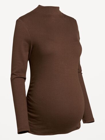 Old Navy Maternity Mock-Neck Long-Sleeve T-Shirt - Earthen in Kuwait