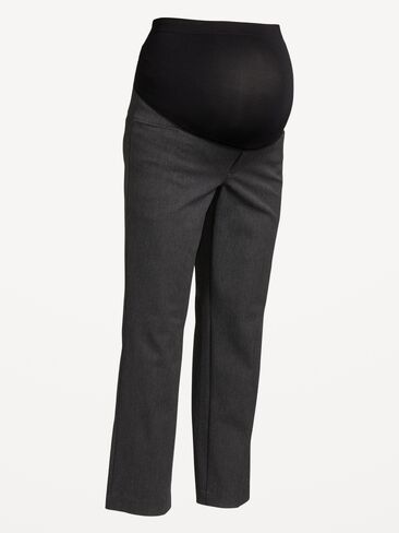 Old Navy Maternity Full-Panel Pixie Straight Pants - Dark Heather Gray in Kuwait