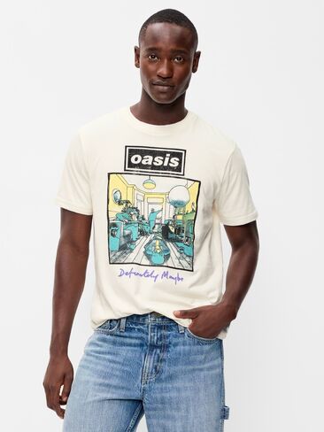 Old Navy Oasis Definitely Maybe Graphic T-Shirt - Sea Salt in Kuwait