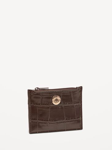 Old Navy Croc-Embossed Card Holder - Chocolate in Kuwait