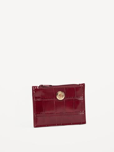 Old Navy Croc-Embossed Card Holder - Vintage Burgundy in Kuwait