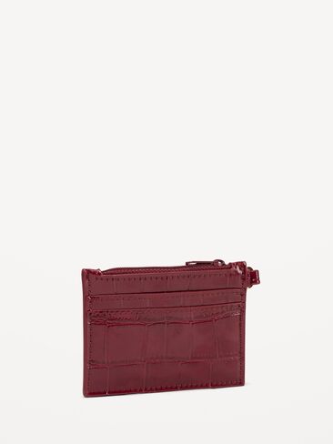 Old Navy Croc-Embossed Card Holder - Vintage Burgundy in Kuwait