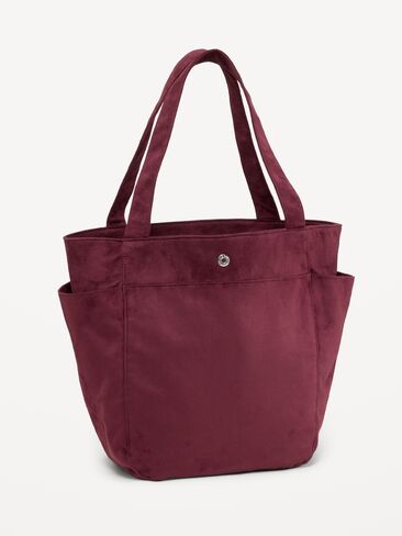 Old Navy Faux-Suede Everyday Tote Bag - Vintage Burgundy in Kuwait