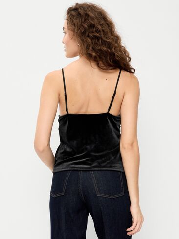 Old Navy Velvet Lace-Trim Cami Top - Black Jack in Kuwait