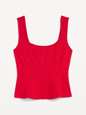 Old Navy Square-Neck Ponte Peplum Tank Top - Robbie Red in Kuwait