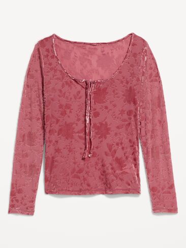 Old Navy Long-Sleeve Burnout Velvet Top - ISLAND FLOWER in Kuwait