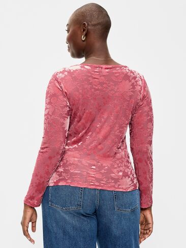 Old Navy Long-Sleeve Burnout Velvet Top - ISLAND FLOWER in Kuwait