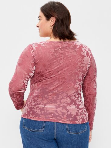 Old Navy Long-Sleeve Burnout Velvet Top - ISLAND FLOWER in Kuwait
