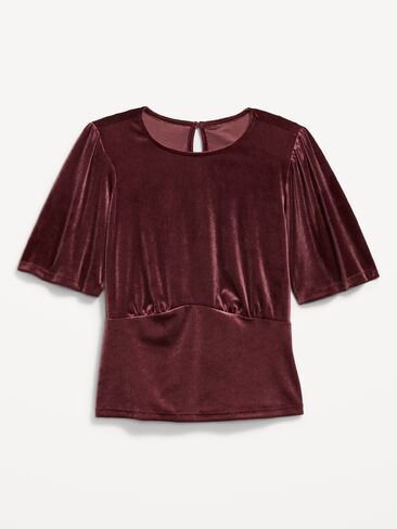 Old Navy Velvet Flutter-Sleeve Empire-Waist Top - Reddy Or Not in Kuwait