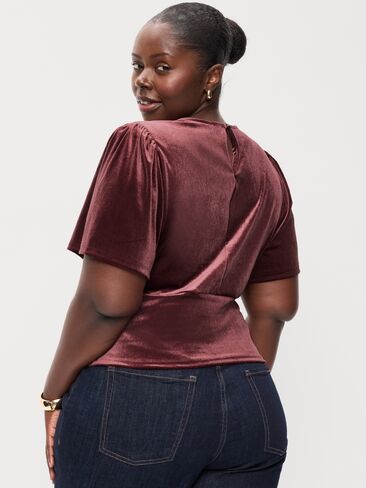 Old Navy Velvet Flutter-Sleeve Empire-Waist Top - Reddy Or Not in Kuwait