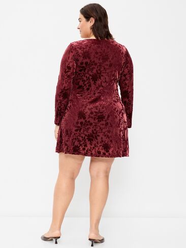 Old Navy Floral Burnout Velvet Fit & Flare Mini Dress - Reddy Or Not in Kuwait