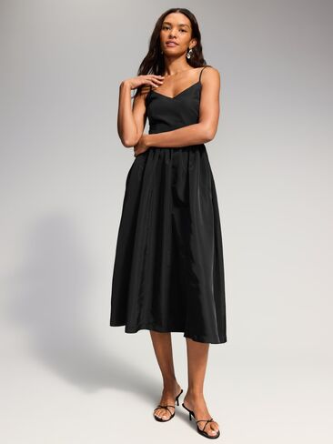 Old Navy The Occasion by Old Navy Sleeveless Fit and Flare Midi Dress - Black Jack in Kuwait