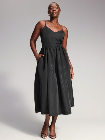 Old Navy The Occasion by Old Navy Sleeveless Fit and Flare Midi Dress - Black Jack in Kuwait
