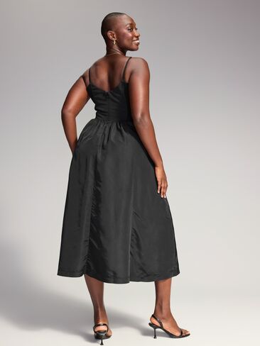 Old Navy The Occasion by Old Navy Sleeveless Fit and Flare Midi Dress - Black Jack in Kuwait