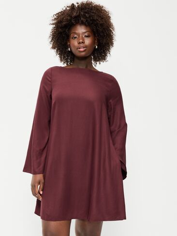 Old Navy Long-Sleeve Crepe Swing Mini Dress - Reddy Or Not in Kuwait