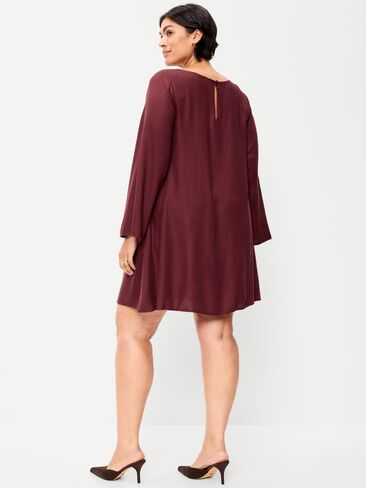 Old Navy Long-Sleeve Crepe Swing Mini Dress - Reddy Or Not in Kuwait