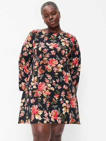 Old Navy Long-Sleeve Crepe Swing Mini Dress - Multi Floral in Kuwait