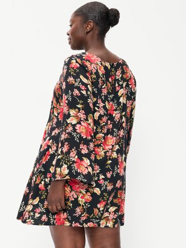 Old Navy Long-Sleeve Crepe Swing Mini Dress - Multi Floral in Kuwait