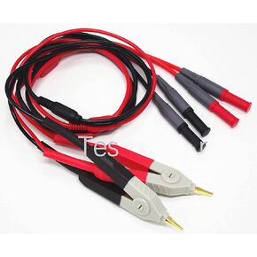 LCR Meter Test Leads Lead Terminal Kelvin Clip Wires Leads Probes,2 Test Clips (for 2X 2 Wire or 4 Four Wire) with 4mm connectors for DMM