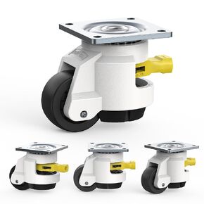 Leveling Casters with Ratchet Handle Design Casters Set of 4 Total Capacity 2200 Lbs Heavy Duty Industrial Casters with Adjustable Leveling Pads (TD60)