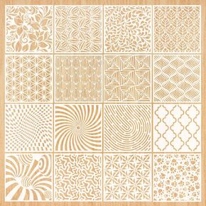 16-Pack Geometric Stencils 6 x 6 Inch Painting Templates for Scrapbooking Cookie Tile Furniture Wall Floor Decor Craft Drawing Tracing DIY Art Supplies