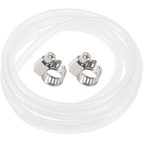 uxcell Silicone Tubing 5mm(3/16") ID 8mm(5/16") OD 5ft Silicone Rubber Tube Air Hose Water Pipe Clear with Clamps