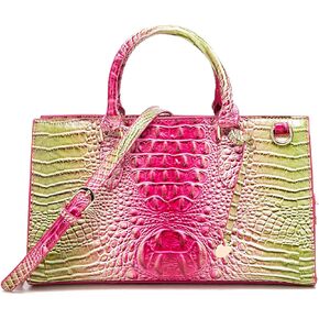 Crocodile Pattern Gradient Top Handle Satchel Large Capacity Tote Bag Casual Versatile Commuter Bag