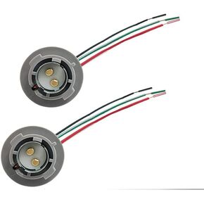 مقابس بديلة Autotech 1157 - BAY15D 2057 2357 7528 LED لمبات بلاستيكية حامل مقابس موصلات مع أسلاك ضفيرة 20AWG للفرامل الخلفية توقف الانعطاف ضوء إشارة الذيل (حزمة من 2)