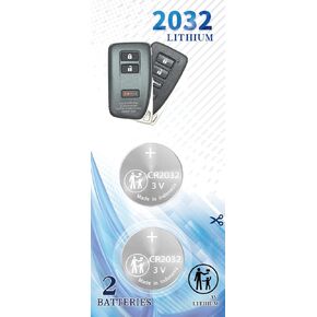 2Pack CR2032 Remote Key Fob Battery Replacement for Lexus (2013-2021) ES300 ES350 GS350 GS450H IS300 IS350 LX570 NX200 NX200T RC300 RC200 RCF RX350 RX450H Smart Key Remote Fobs (HYQ14FBB HYQ14FBA)