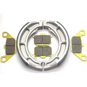 Master Chen Front Brake Pads Rear Brakes Shoes for Kawasaki Vulcan 500 750 800 - EN500 1990-2009 - VN750 1986-2006 - VN800 1995-2005 - 454 LTD EN450 1985-1990 K709 FA85 MC0221