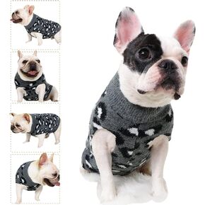 Opewod Small Dog Sweaters Leopard Pattern Knitted Pet Sweater Knitwear Soft Warm Puppy Sweater
